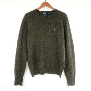 Vintage 00s Polo Ralph Lauren Cable Knit Lambs Wool Crew Neck Sweater Size L